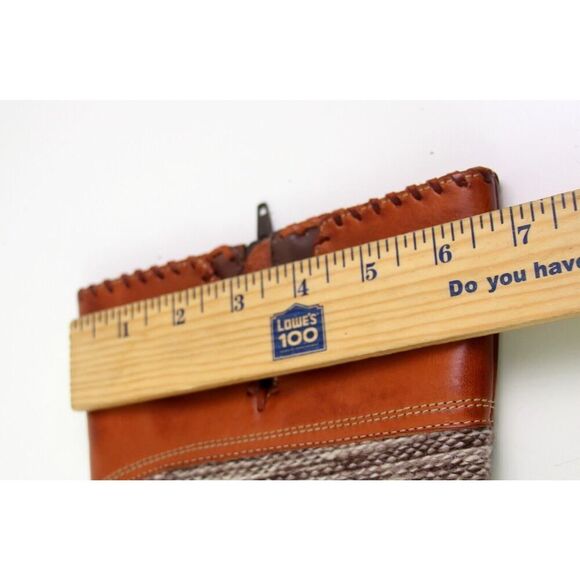 Fortress of Inca BROWN LEATHER TAPESTRY MID HEEL ZIP SIDE ROUND TOE BOOTS Sz 6 - Picture 11 of 11